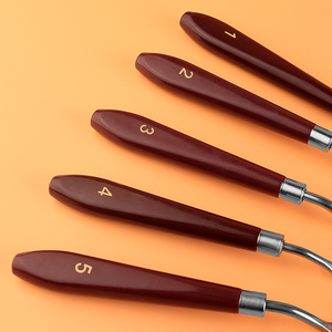 Xin Bowen Nghệ Thuật Công Cụ 5Pcs Sơn Dầu Sử Dụng Nghệ Thuật Palette Dao Thìa Bộ Nhựa Xử Lý Thép Không Gỉ Sơn Scraper - Product Image 4