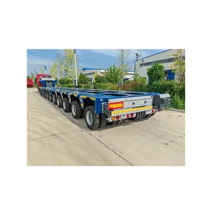 Benhong Heavy Duty 100-200Tons Flatbed Floor Modular Trailer Low Bed Trailer For Sale