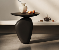 Table basse italienne moderne de luxe en fibre de verre noire, écologique, de forme irrégulière, pour petite chambre, mobilier de maison