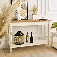 Console en bois massif INNOVA, design rustique et antique, meuble de style farmhouse pour la maison, rangement pour salon, entrée, appartement, hôtel