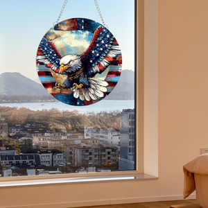 Eagle Wall Art Acrylique Fenêtre Suspendue Patriotique Plastique Artisanat Yard Signes et Affiches Imprimées pour <span class=keywords><strong>Garage</strong></span> Homme - Product Image 6