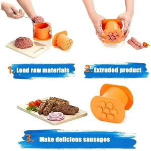 Wholesale One Press Cevapcici Maker <b>Kitchen</b> Hot Dog Burger Meat Sausage Handmade <b>Gadget</b> <b>Tool</b> - Product Image 3
