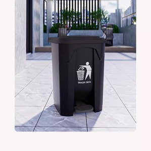 Plastic Pedal <strong>Bin</strong> <strong>Large</strong> Commercial with Lid Sanitation <strong>Kitchen</strong> Restaurant <strong>Large</strong> Capacity Household Outdoor Trash Can - Product Image 2