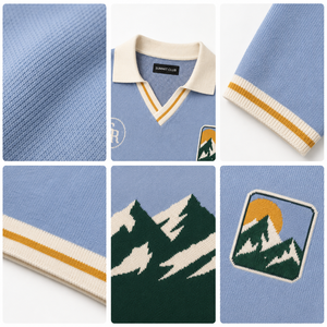 เสื้อสเวตเตอร์ผู้ชายสไตล์วินเทจแบบสวมหัว ผ้าถักลายสปอร์ตย้อนยุค 100% ผ้าฝ้าย - Product Image 5