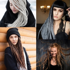 LCwig Eader Günstige 22 "lange weiche natürliche handgemachte künstliche Dread Locks Zöpfe Häkeln Haar Locs synthetische Dreadlocks Extensions - Product Image 2