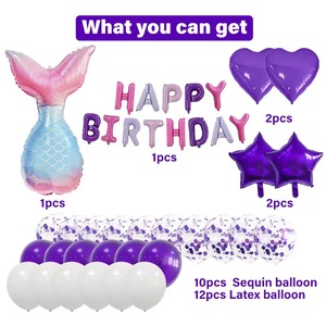 <span class=keywords><strong>Serie</strong></span> oceano palloncino sirena buon compleanno lamina palloncini numero Globos per ragazze compleanno Baby Shower festa decorazioni - Product Image 4