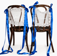 Élégante bannière de chaise en dentelle transparente, panneau brodé pour chaise de mariage pour les mariés, pour la table des jeunes mariés et la fête de mariage