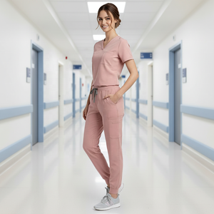Conjunto de Uniforme Médico Moderno Unisex en Oferta, Traje de Enfermera con Manga Corta y Cuello en V, Tela Twill para <span class=keywords><strong>Personal</strong></span> Hospitalario - Product Image 1