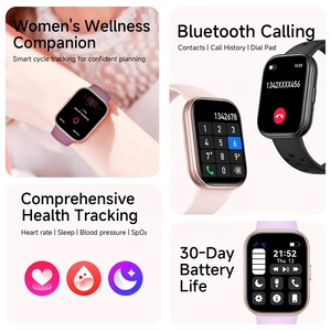 Montre connectée tendance IW05 pour femmes, écran HD 1,7 pouce, appels Bluetooth, étanche IP68, suivi de la fréquence cardiaque, de la tension artérielle, de l'oxygène sanguin, du sommeil et du <span class=keywords><strong>cycle</strong></span> <span class=keywords><strong>menstruel</strong></span> - Product Image 3