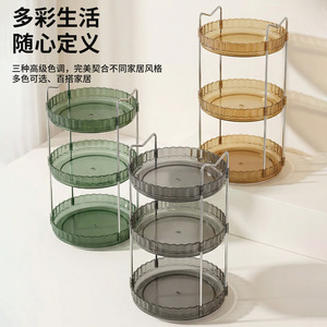 Cosmetic <b>Storage</b> Rack 3 Tier Rotating Desktop Organizer For Skincare Makeup Bathroom <b>Dressing</b> <b>Table</b> - Product Image 3
