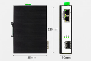 Commutateur Ethernet industriel Gigabit PoE <span class=keywords><strong>2</strong></span>*1000Mbps Rail DIN IP40 -40 185 °<span class=keywords><strong>F</strong></span> IEEE802.af/at Commutateur POE industriel extérieur <span class=keywords><strong>2</strong></span> ports SFP - Product Image 3