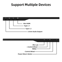 Moniteur de jeu portable à écran large LED OEM/ODM de 15.6 pouces avec haut-parleurs intégrés IPS 1080P et interface USB Type-C