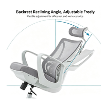 Chaise de bureau ergonomique en maille avec appui-tête, chaise de direction pivotante pour espace de travail, chaise de bureau confortable avec base en nylon pour la maison