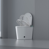 WC intelligent à double chasse automatique au design moderne, avec télécommande, bidet intégré, sanitaires en céramique et ABS, à poser au sol, technologie Cyclone