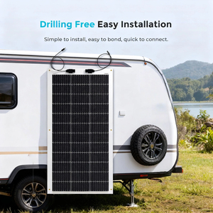 Panneau solaire flexible haute efficacité 23% 100W monocristallin étanche pliable avec chargeur / connecteur DC 20.7V pour - Product Image 5
