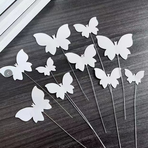 Filo tridimensionale colorato oro caldo farfalla dea piccola fata torta di compleanno decorazione carta plug-in cake topper - Product Image 3