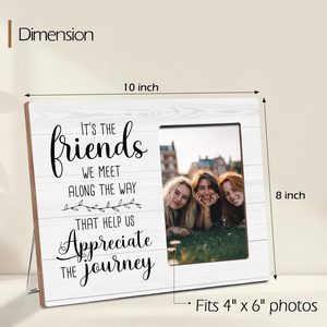 Cadre <span class=keywords><strong>photo</strong></span> en bois DIY pour l'amitié avec fente rotative pour photos et support réglable, format 4x6, pour affichage sur table - Product Image 5