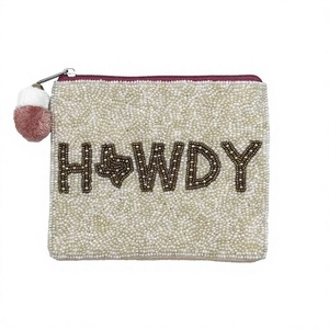 HOWDY Embroidery Crafts Handmade Beaded Embroidered Seed Bead Coin Purse with Customized Color/Size & Custom Logo Women Gift - Product Image 1