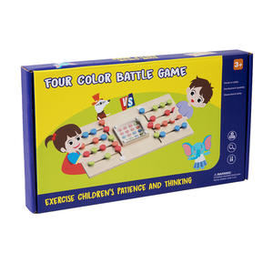 CPC CE EN71 Montessori bebé madera 2 jugadores juego de batalla madera deslizante Arco Iris caminar ajedrez Color a juego rompecabezas juegos de mesa - Product Image 5