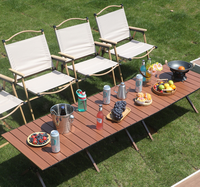 Ensemble de table de camping en acier au carbone, table de pique-nique pliable portable avec chaises, équipement de plein air