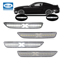 Feux de position latéraux avant et arrière à LED transparents de style X pour pare-chocs Ford Mustang 2010-2014, feux de gabarit blancs, lot de 4 pièces