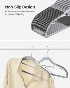 Vente en gros en usine de cintres résistants floqués en plastique antidérapant pour vêtements et manteaux - Product Image 4