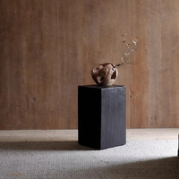Tables consoles en bois massif personnalisées, durables, carrées, carbonisées, style Wabi-Sabi, pour la décoration du salon des villas et des hôtels