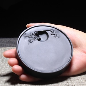 Pierre à encre Longtan Pit Black Dragon Tail, Pierre originale, Motif Nuages ouvrant pour voir la Lune, Cadeau, Place par défaut, Matériau par défaut - Product Image 1
