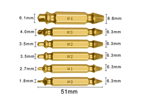 6 pezzi estrattore a vite danneggiato doppio lato di alta qualità punte di rimozione del bullone <span class=keywords><strong>Extractor</strong></span>-ef001 - Product Image 6