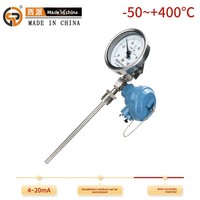 Thermomètre bimétallique WSSP-481 à transmission à distance, étanche, résistant à la corrosion, en acier inoxydable, pour chaudière industrielle, sonde 4-20 mA