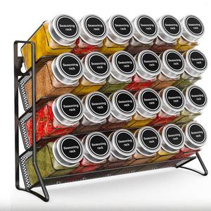 Étagère à épices rotative à quatre niveaux en fil métallique pour rangement d'assaisonnements de cuisine, idéale pour placard - Product Image 2