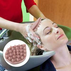 Custom Logo Silicone Scalp Massage Brush Modern Exfoliating <b>Back</b> <b>Scrubber</b> <b>for</b> Shower No Slip Handheld Cleansing Bath Brush - Product Image 2