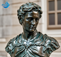 Statue d'ange occidental en cuivre de taille réelle, célèbre sculpture en bronze de la tête de David de Michel-Ange avec ailes, pour jardin