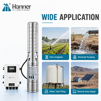 Pompe solaire submersible DC de 4 pouces en acier inoxydable 304, haute pression, pour puits profond, avec contrôleur OEM pour l'irrigation