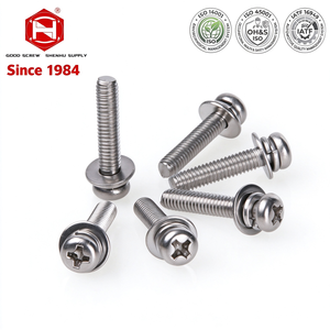 Factory Direct Stainless Steel <b>Small</b> Pan Head <b>Screw</b> Spring Flat Washer Assembly - Product Image 1