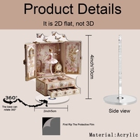 Danseuse de ballet en acrylique rotative 2D avec coffret à bijoux - Décoration de bureau