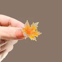 Épinglette de fleur en feuille d'érable vert frais haut de gamme, plaquée métal, pour hommes et femmes, cadeau d'affaires polyvalent pour costumes et manteaux