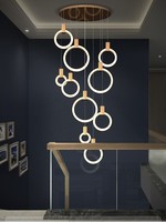 JYLIGHTING Lustre d'escalier de style moderne et luxueux pour salon et escalier, application d'éclairage domestique