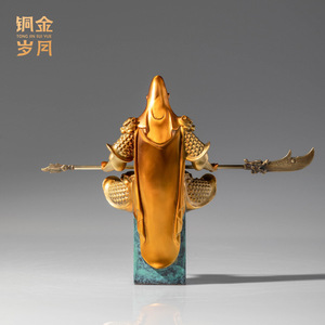 Estatua de Latón de Guan Yu, Dios de la Guerra y la Riqueza, Hecha a Mano, para Sala de Estar, Regalo de Inauguración de Casa - Product Image 4