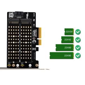 <span class=keywords><strong>M</strong></span>.<span class=keywords><strong>2</strong></span> NVMe NGFF SSD To PCIE SATA Dual-Disk inoltro scheda di espansione supporta MKey BKey - Product Image 2
