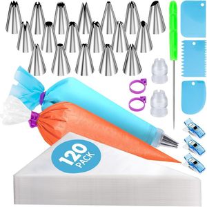 Kit de Decoración de Pasteles con Boquillas de Acero Inoxidable, Bolsas de Repostería Desechables, Espátulas y Herramientas para Glasear - Product Image 4