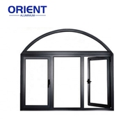 Ventanas Corredizas de Aluminio con Vidrio Bajo Emisivo de Diseño Moderno, Ventana Abatible de Aluminio con Doble Acristalamiento y Rotura de Puente Térmico