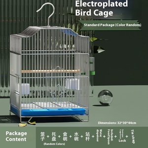 Budskin Luxury Large Metal Bird <span class=keywords><strong>Cage</strong></span> Patrón sólido y cierre de botón para loros y estorninos de peonía - Product Image 6