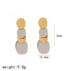 Nouvelles boucles d'oreilles géométriques rondes, accessoires, boucles d'oreilles pendantes à pompon lisse pour femmes - Product Image 4