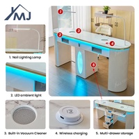 Table et chaises de beauté pour manucure Station de salon Table à ongles double avec aspirateur