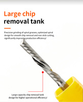 Fraise à une dent en carbure monobloc pour le fraisage à gauche, rectification de précision, haute résistance à l'usure, coupe propre pour le bois et l'usinage CNC