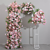 GOG033 Décoration de table personnalisée en forme de boule de rose artificielle blanche bordeaux blush bleue Arrangements dorés Centres de table Mariage