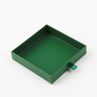 Boîte à bijoux en carton écologique personnalisée, petite boîte verte avec tiroir coulissant personnalisé avec logo