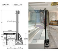 HDSAFE HD-L006 Bodenmontierte U-Kanal-Klemme Rahmenloses Glasgeländer Aluminium-Balustrade für Balkon mit Modernem Design