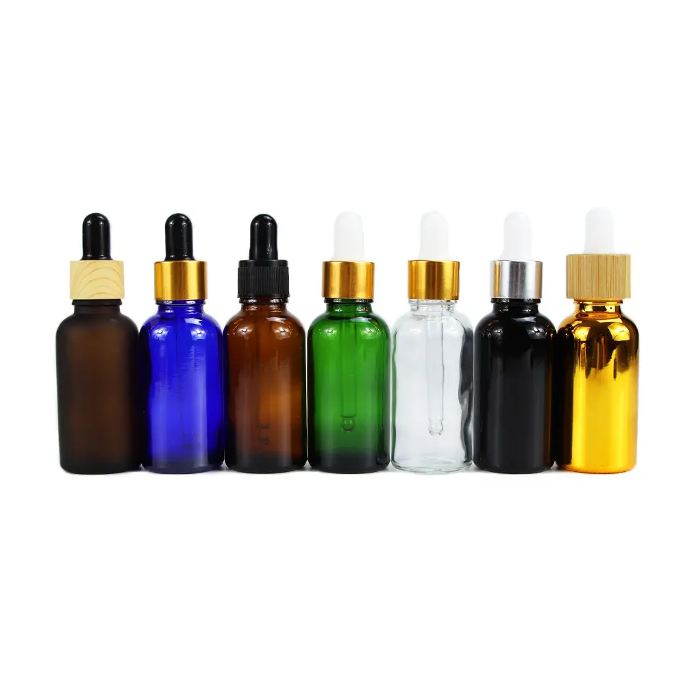 Kindbestendig 5Ml 10Ml 15Ml 30Ml 50Ml 100Ml Amber Cosmetische Etherische Olie Verpakking Druppelaar Glazen Fles Met Schroefdop